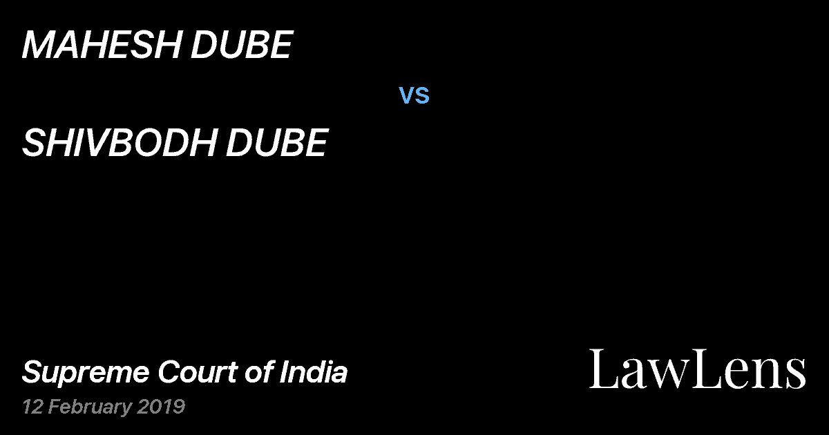 Preview image for MAHESH DUBE vs. SHIVBODH DUBE