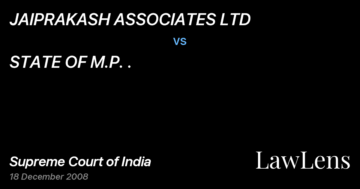Preview image for JAIPRAKASH ASSOCIATES LTD vs. STATE OF M.P. .