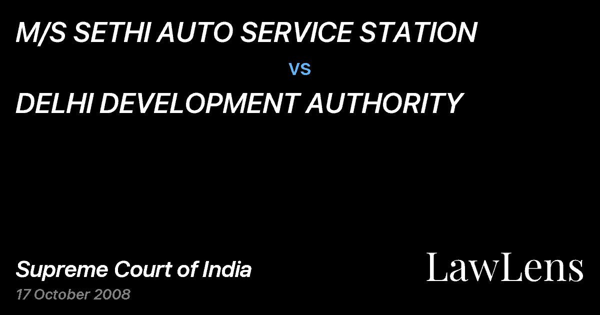 Preview image for M/S SETHI AUTO SERVICE STATION vs. DELHI DEVELOPMENT AUTHORITY