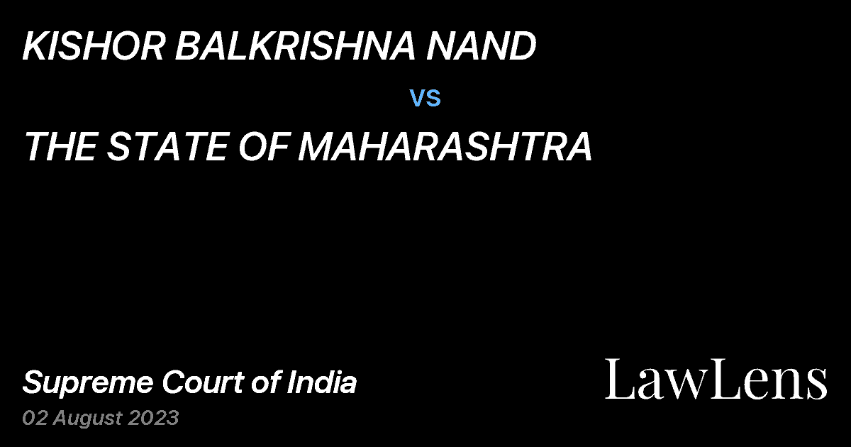 Preview image for KISHOR BALKRISHNA NAND vs. THE STATE OF MAHARASHTRA