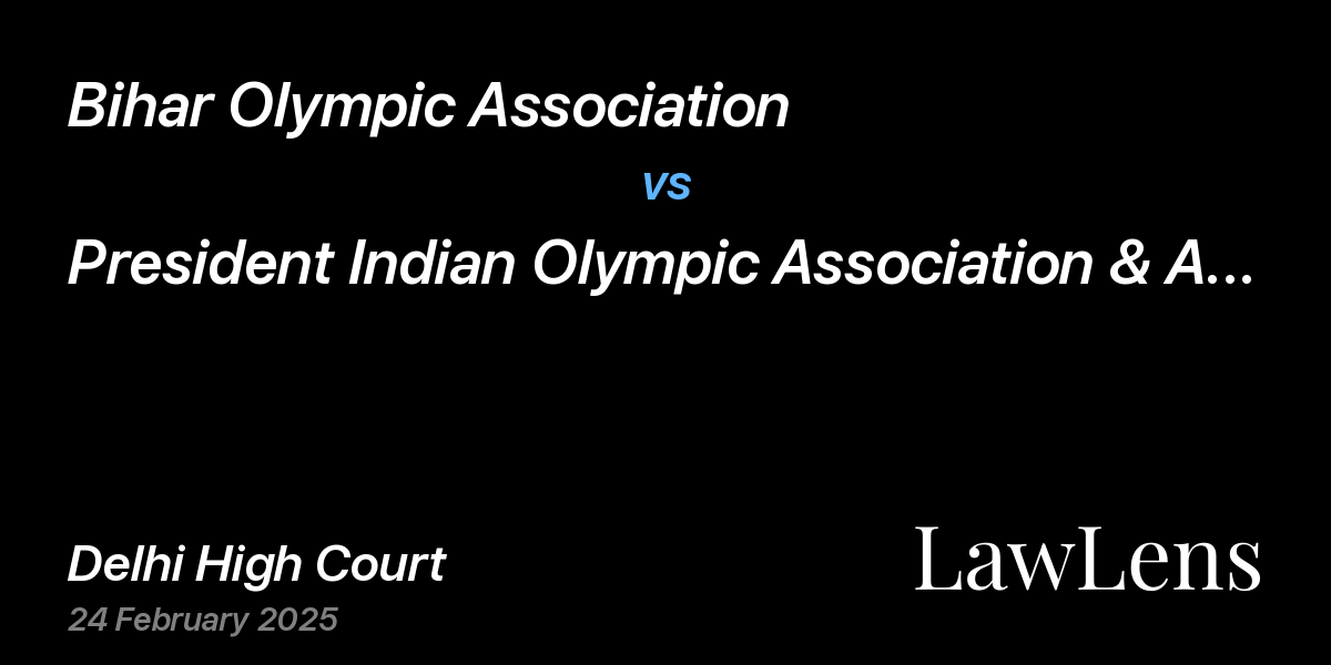 Preview image for Bihar Olympic Association vs. President Indian Olympic Association & Anr.