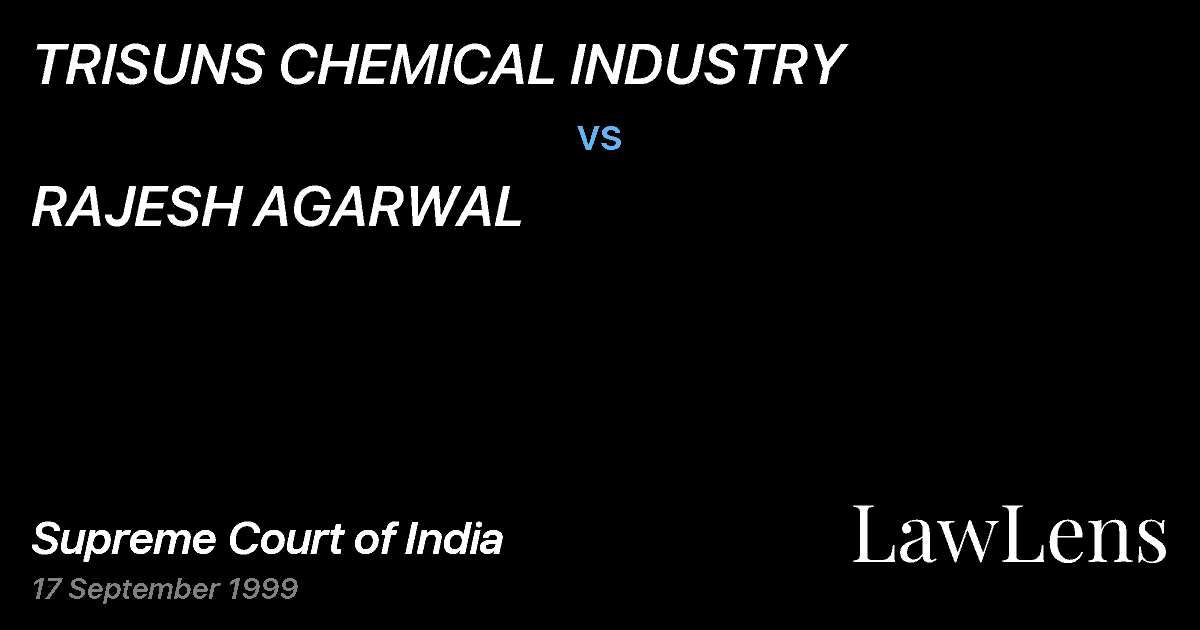 Preview image for TRISUNS CHEMICAL INDUSTRY vs. RAJESH AGARWAL