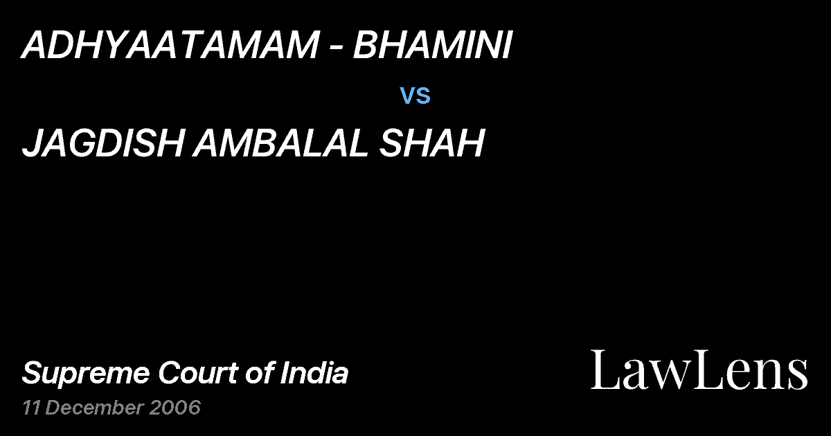 Preview image for ADHYAATAMAM - BHAMINI vs. JAGDISH AMBALAL SHAH