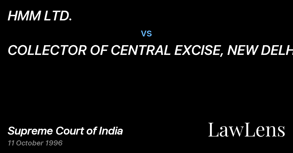 Preview image for HMM LTD. vs. COLLECTOR OF CENTRAL EXCISE, NEW DELHI