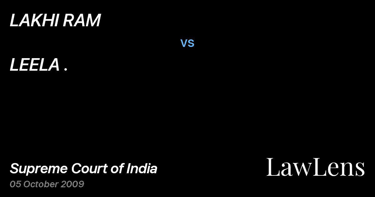 Preview image for LAKHI RAM vs. LEELA .