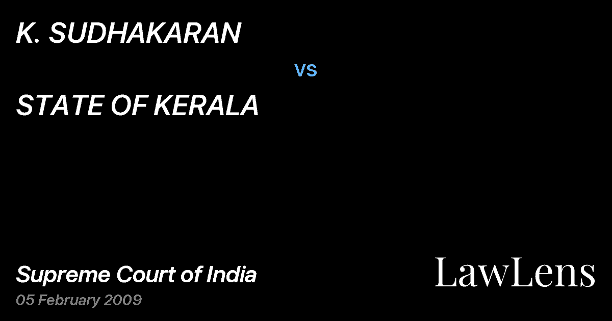 Preview image for K. SUDHAKARAN vs. STATE OF KERALA