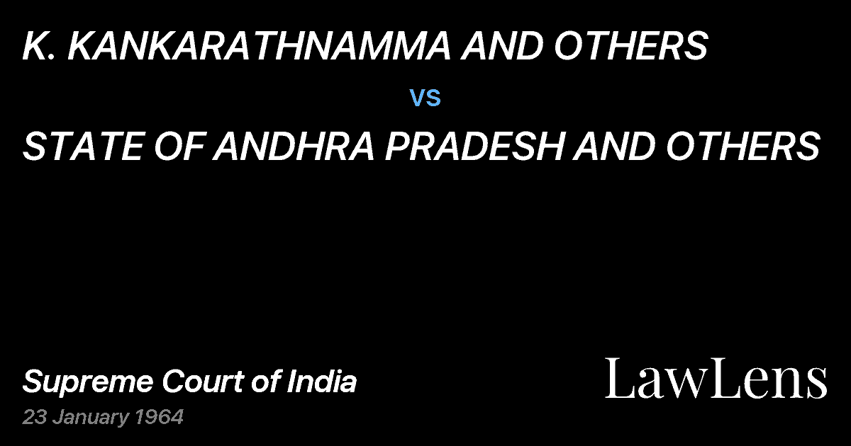 Preview image for K. KANKARATHNAMMA AND OTHERS vs. STATE OF ANDHRA PRADESH AND OTHERS