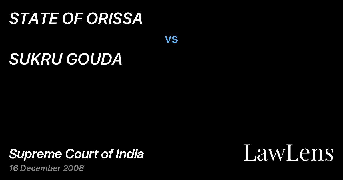 Preview image for STATE OF ORISSA vs. SUKRU GOUDA