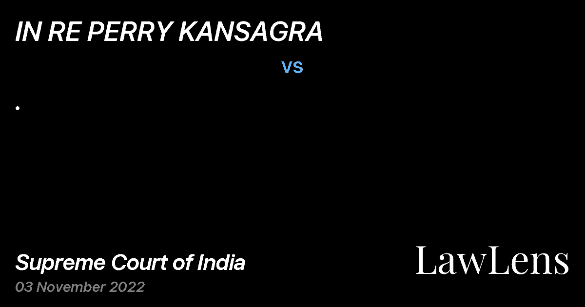 Preview image for IN RE PERRY KANSAGRA vs. .
