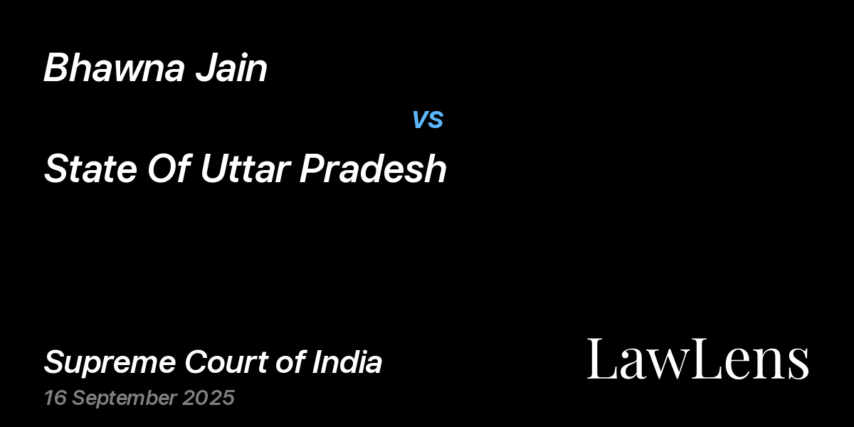 Preview image for Bhawna Jain vs. State Of Uttar Pradesh