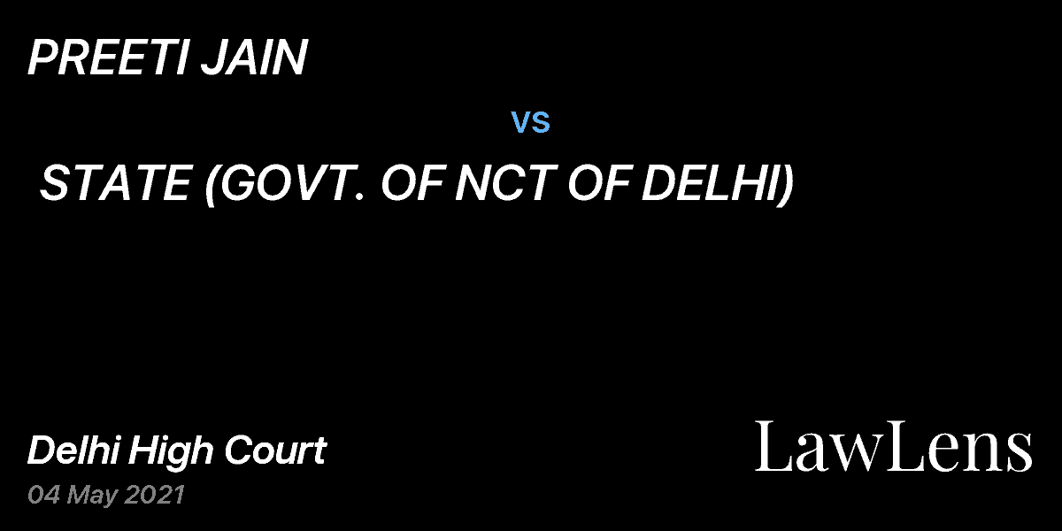 Preview image for PREETI JAIN  vs.  STATE (GOVT. OF NCT OF DELHI)
