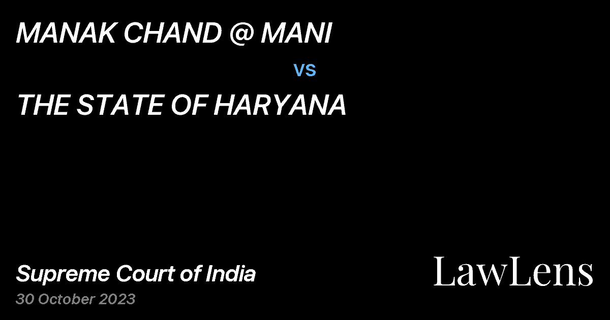 Preview image for MANAK CHAND @ MANI vs. THE STATE OF HARYANA