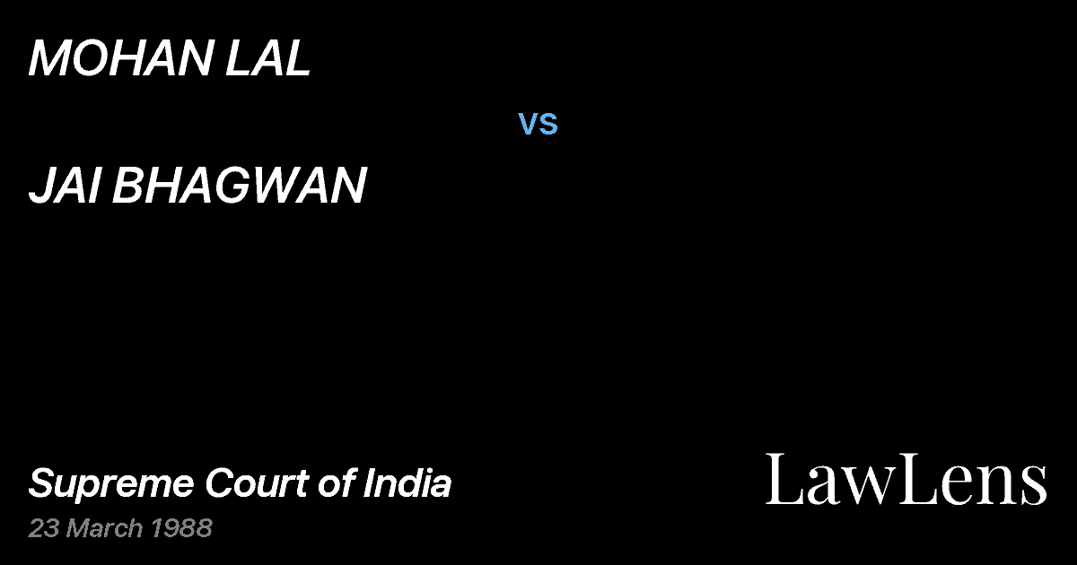 Preview image for MOHAN LAL vs. JAI BHAGWAN