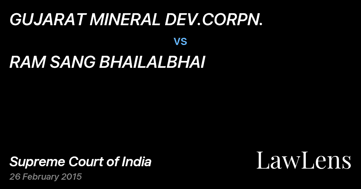 Preview image for GUJARAT MINERAL DEV.CORPN. vs. RAM SANG BHAILALBHAI