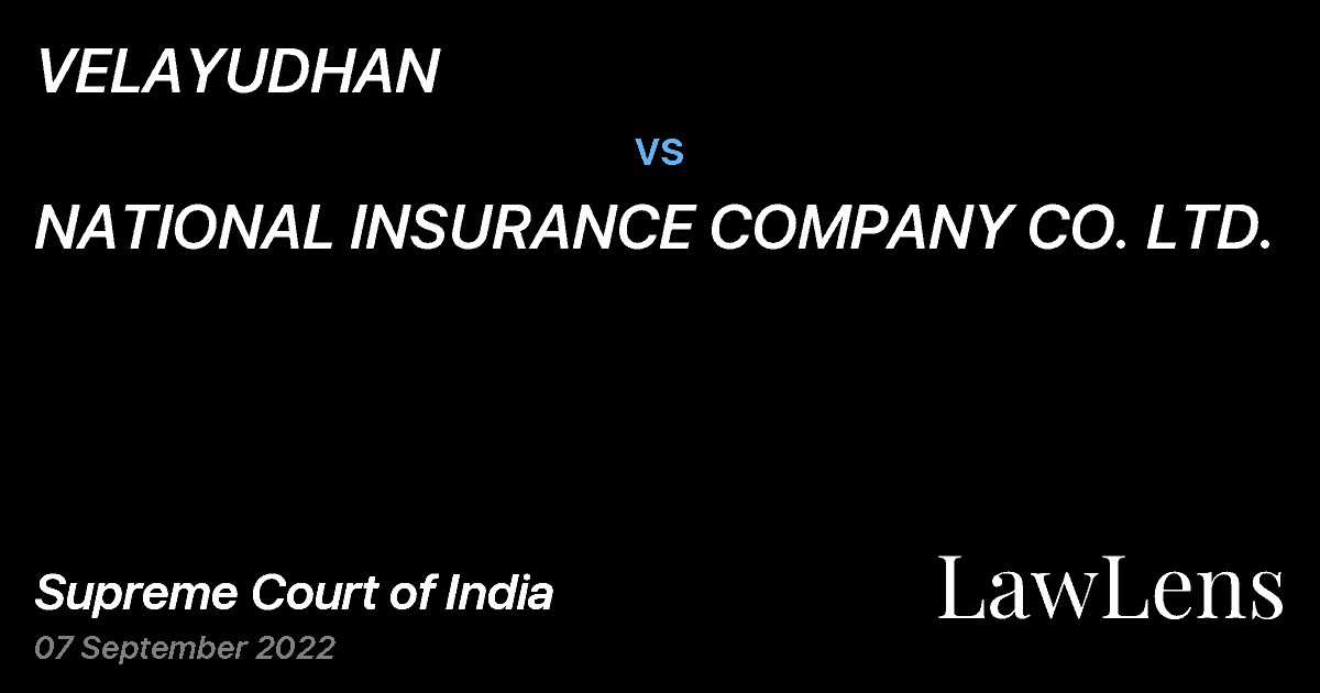 Preview image for VELAYUDHAN vs. NATIONAL INSURANCE COMPANY CO. LTD.