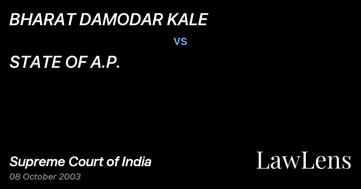 Preview image for BHARAT DAMODAR KALE vs. STATE OF A.P.