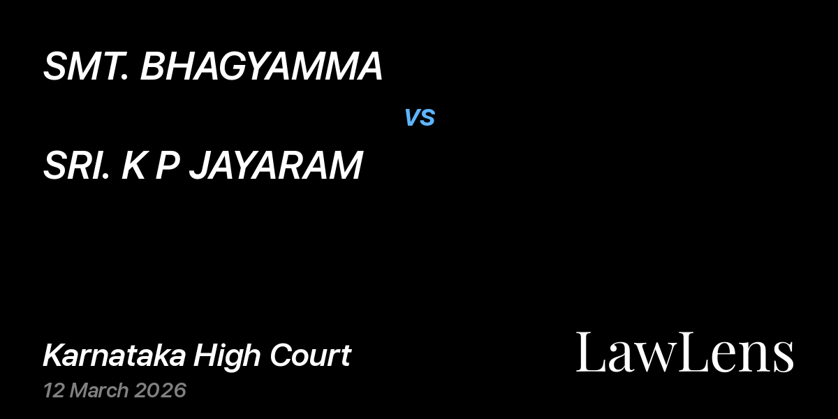 Preview image for SMT. BHAGYAMMA vs. SRI. K P JAYARAM