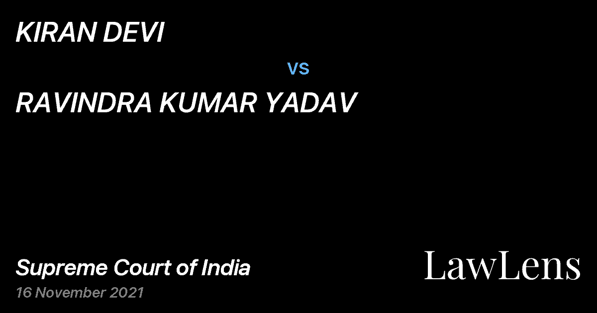 Preview image for KIRAN DEVI vs. RAVINDRA KUMAR YADAV