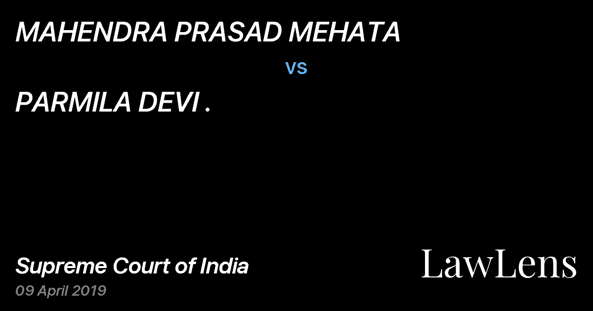 Preview image for MAHENDRA PRASAD MEHATA vs. PARMILA DEVI .