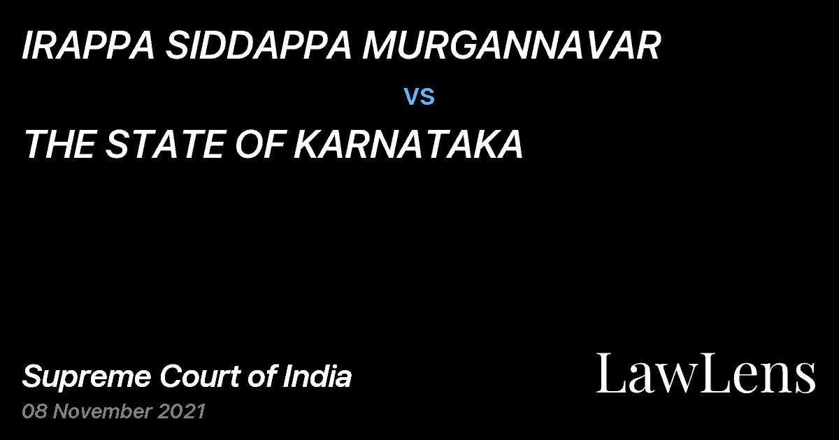Preview image for IRAPPA SIDDAPPA MURGANNAVAR vs. THE STATE OF KARNATAKA