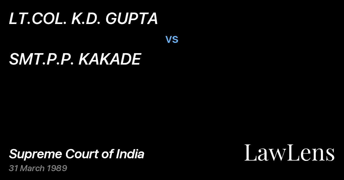 Preview image for LT.COL. K.D. GUPTA vs. SMT.P.P. KAKADE