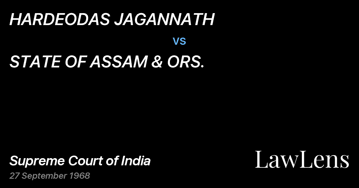Preview image for HARDEODAS JAGANNATH vs. STATE OF ASSAM & ORS.