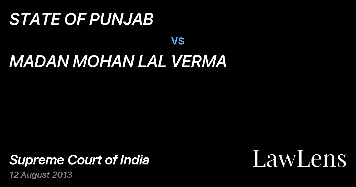Preview image for STATE OF PUNJAB vs. MADAN MOHAN LAL VERMA