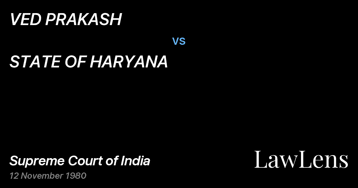 Preview image for VED PRAKASH vs. STATE OF HARYANA