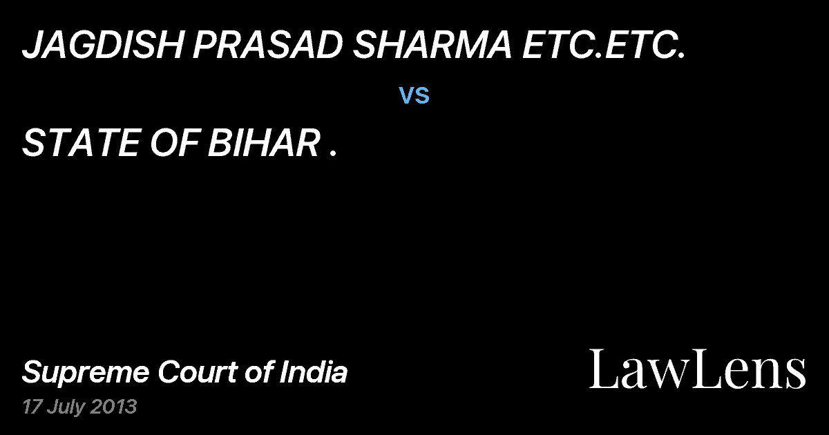 Preview image for JAGDISH PRASAD SHARMA ETC.ETC. vs. STATE OF BIHAR .