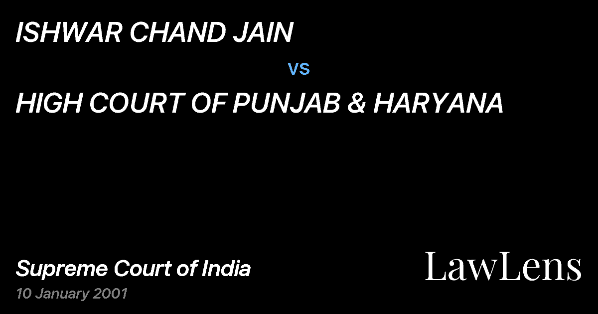 Preview image for ISHWAR CHAND JAIN vs. HIGH COURT OF PUNJAB & HARYANA