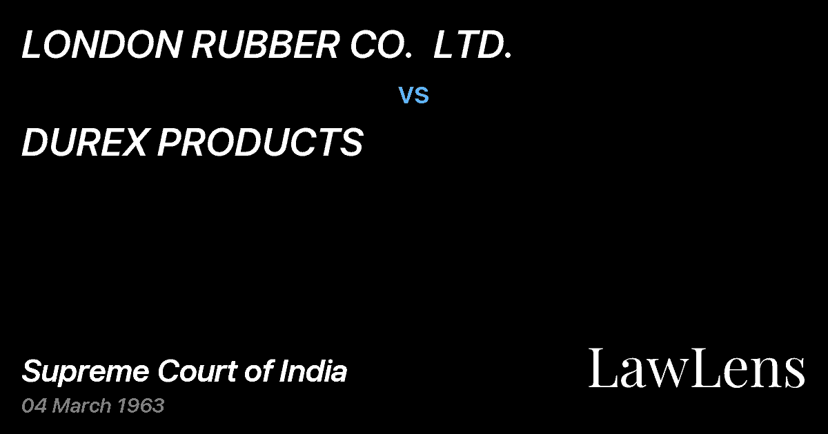 Preview image for LONDON RUBBER CO.  LTD. vs. DUREX PRODUCTS