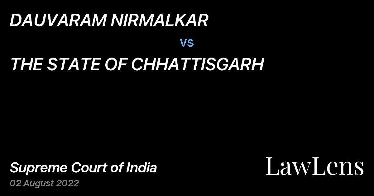 Preview image for DAUVARAM NIRMALKAR vs. THE STATE OF CHHATTISGARH