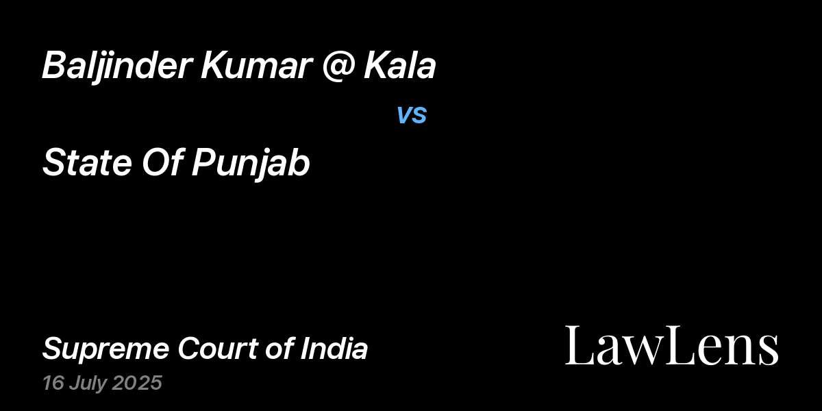Preview image for Baljinder Kumar @ Kala vs. State Of Punjab