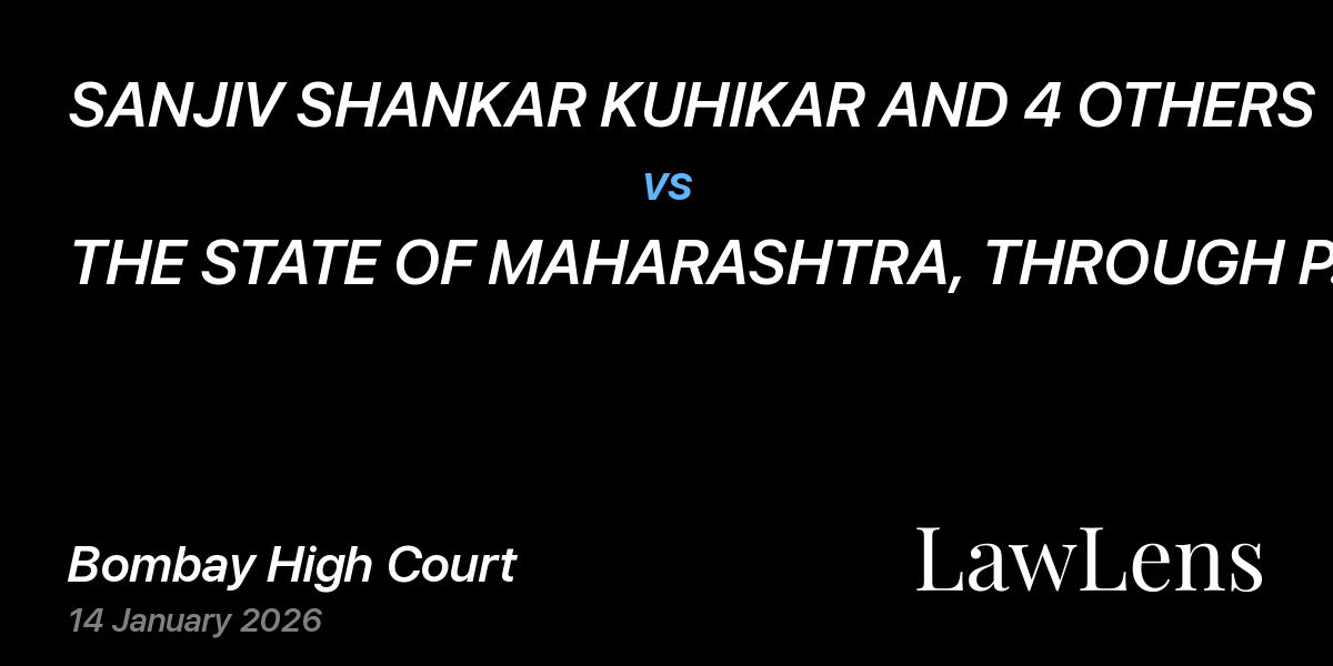 Preview image for SANJIV SHANKAR KUHIKAR AND 4 OTHERS (IN JAIL) vs. THE STATE OF MAHARASHTRA, THROUGH P.S.O. P.S. NAGPUR