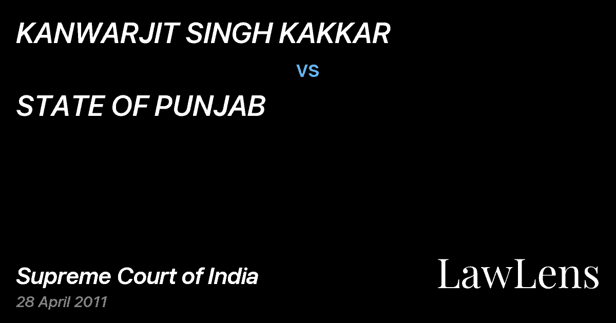 Preview image for KANWARJIT SINGH KAKKAR vs. STATE OF PUNJAB
