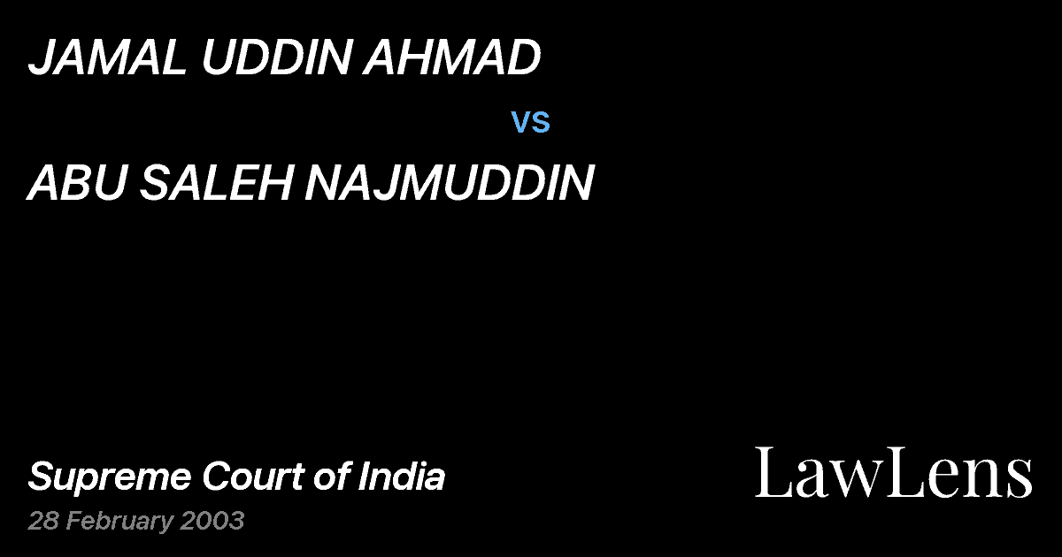 Preview image for JAMAL UDDIN AHMAD vs. ABU SALEH NAJMUDDIN