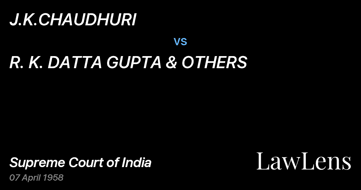 Preview image for J.K.CHAUDHURI vs. R. K. DATTA GUPTA & OTHERS