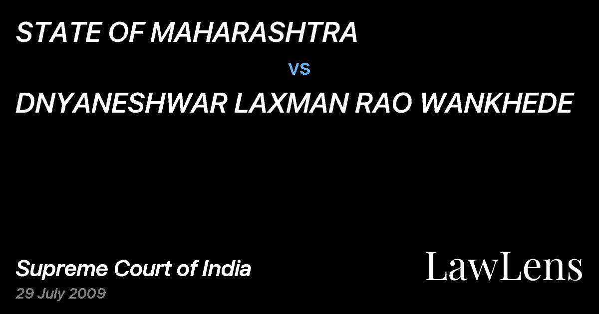 Preview image for STATE OF MAHARASHTRA vs. DNYANESHWAR LAXMAN RAO WANKHEDE