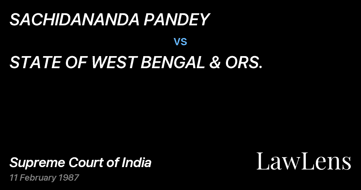 Preview image for SACHIDANANDA PANDEY vs. STATE OF WEST BENGAL & ORS.