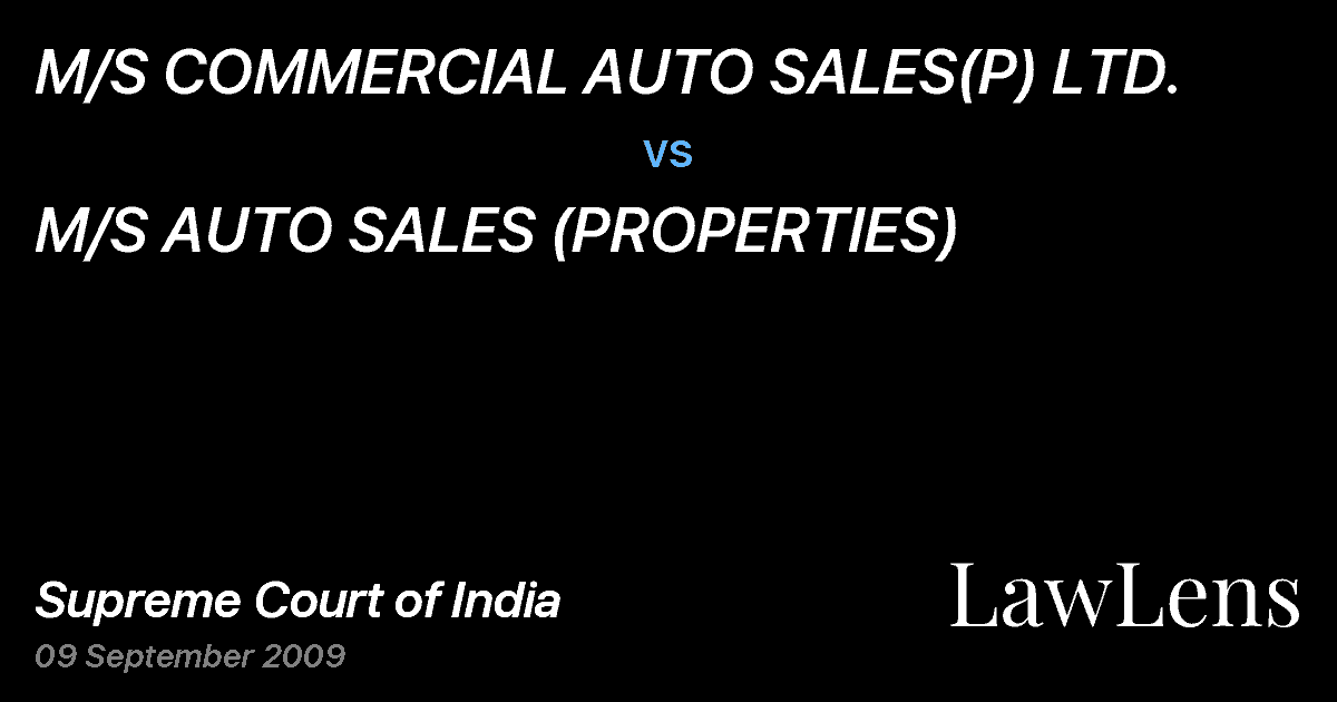 Preview image for M/S COMMERCIAL AUTO SALES(P) LTD. vs. M/S AUTO SALES (PROPERTIES)