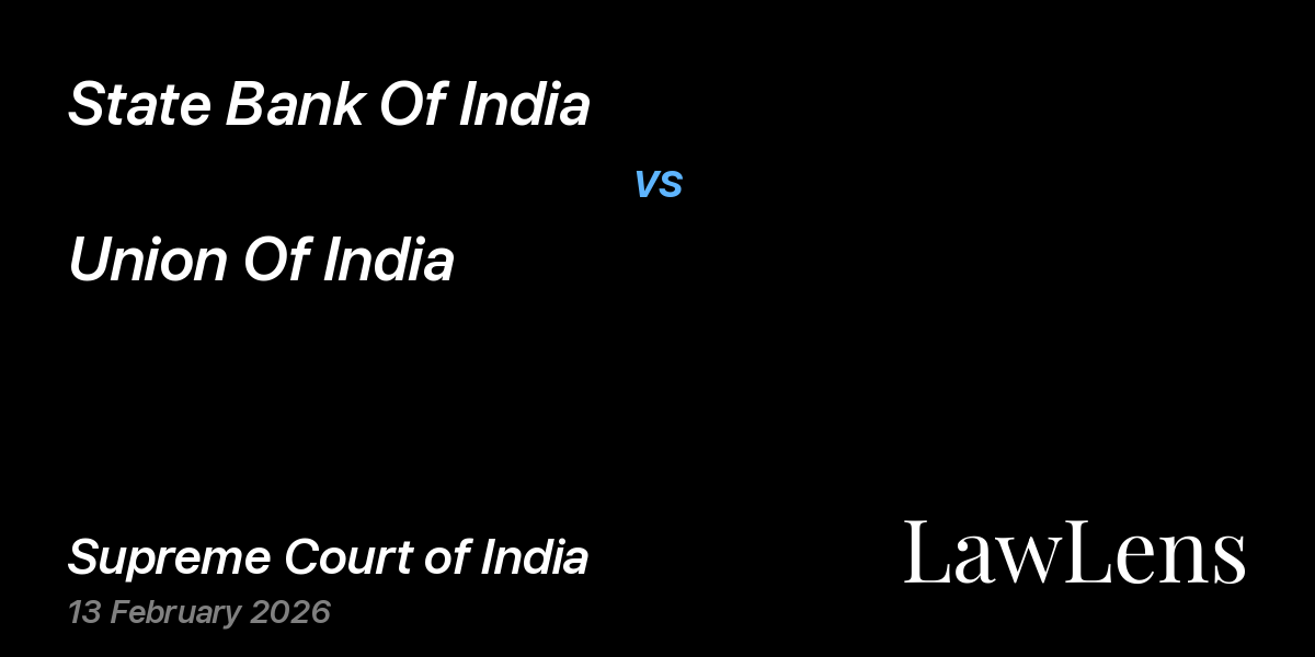 Preview image for State Bank Of India vs. Union Of India