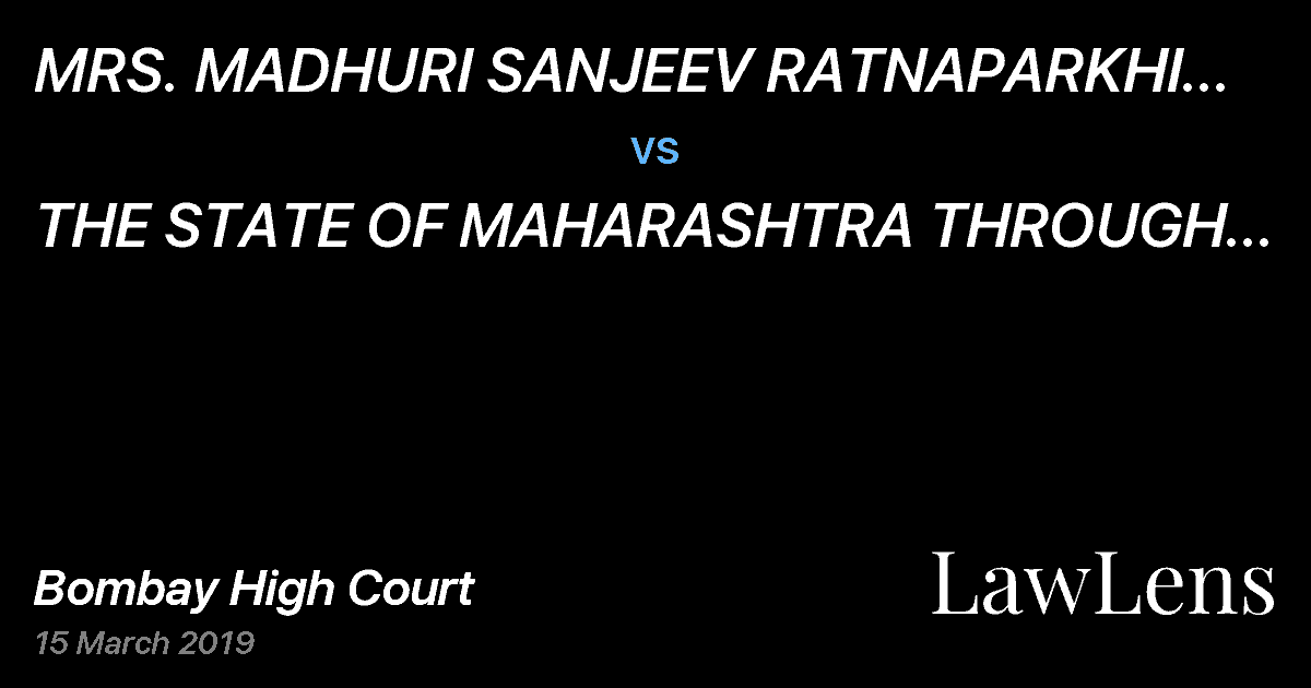 Preview image for MRS. MADHURI SANJEEV RATNAPARKHI AND ORS  vs.  THE STATE OF MAHARASHTRA THROUGH PRINCIPAL SECRETARY AND ORS