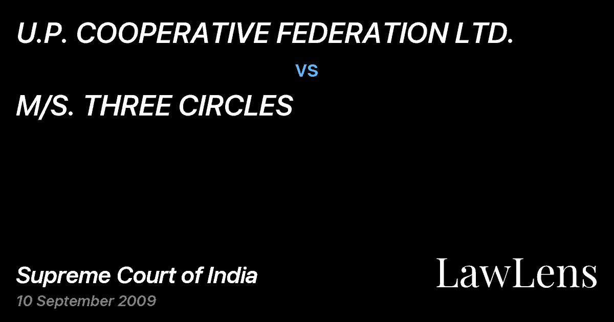 Preview image for U.P. COOPERATIVE FEDERATION LTD. vs. M/S. THREE CIRCLES