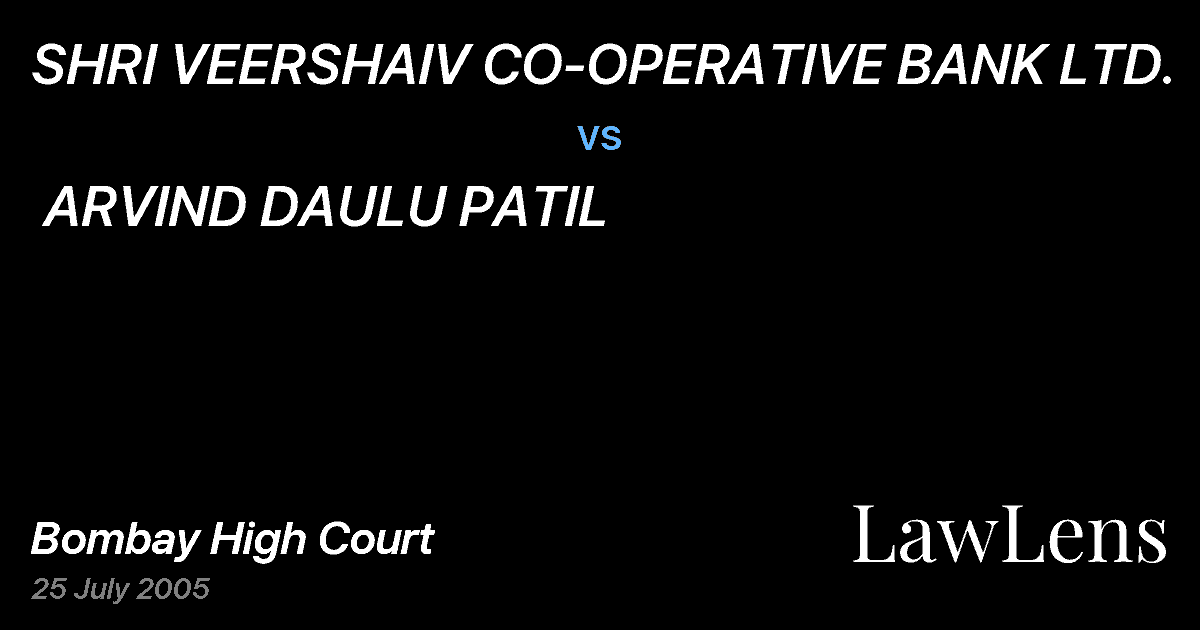 Preview image for SHRI VEERSHAIV CO-OPERATIVE BANK LTD.  vs.  ARVIND DAULU PATIL
