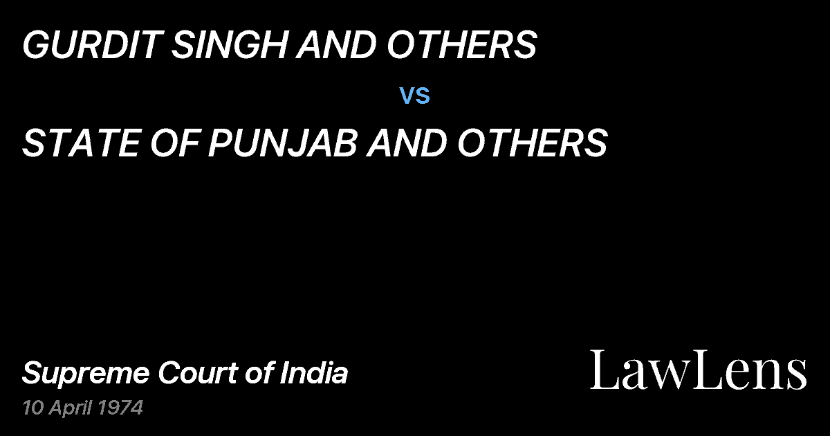 Preview image for GURDIT SINGH AND OTHERS vs. STATE OF PUNJAB AND OTHERS