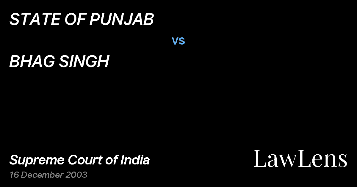 Preview image for STATE OF PUNJAB vs. BHAG SINGH