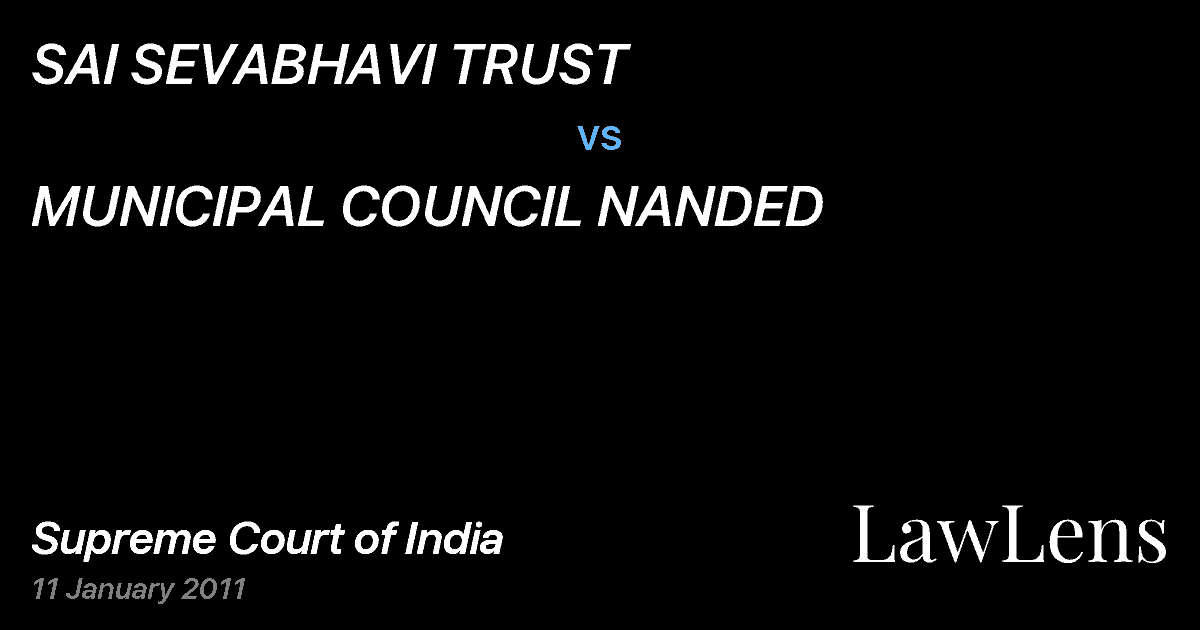 Preview image for SAI SEVABHAVI TRUST vs. MUNICIPAL COUNCIL NANDED