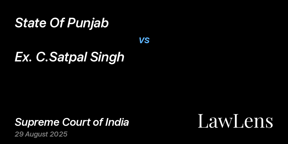 Preview image for STATE OF PUNJAB vs. EX. C.SATPAL SINGH