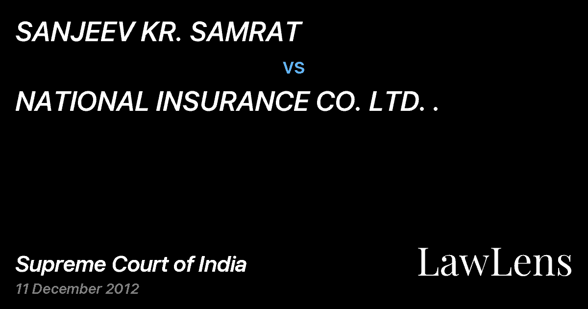 Preview image for SANJEEV KR. SAMRAT vs. NATIONAL INSURANCE CO. LTD. .
