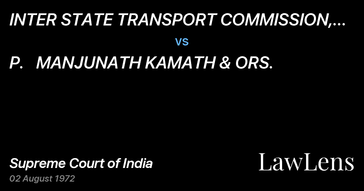 Preview image for INTER STATE TRANSPORT COMMISSION, NEW DELHI vs. P.   MANJUNATH KAMATH & ORS.
